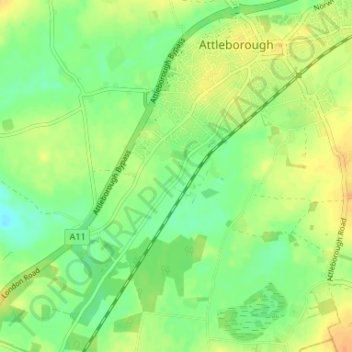 Haverscroft Street topographic map, elevation, terrain