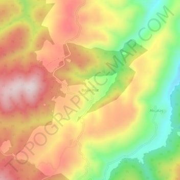 Bozarmut topographic map, elevation, terrain
