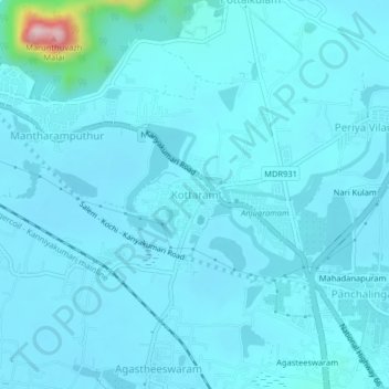 Kottaram topographic map, elevation, terrain