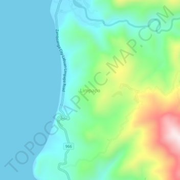 Limpapa topographic map, elevation, terrain