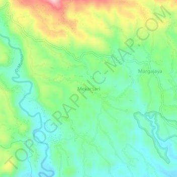 Mekarsari topographic map, elevation, terrain