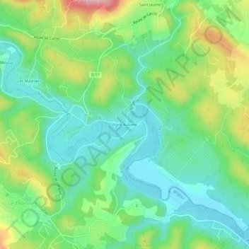 Hameau de Vignaubière topographic map, elevation, terrain