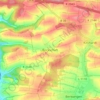 Bockschaft topographic map, elevation, terrain
