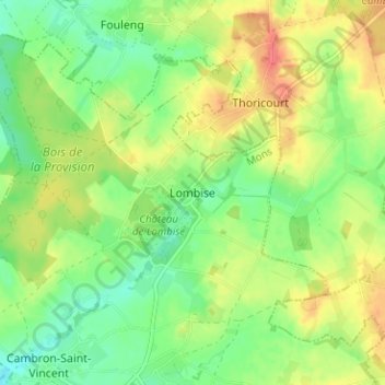 Lombise topographic map, elevation, terrain
