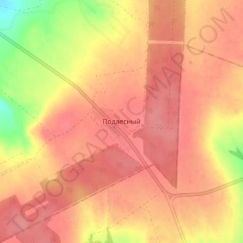 Подлесный topographic map, elevation, terrain