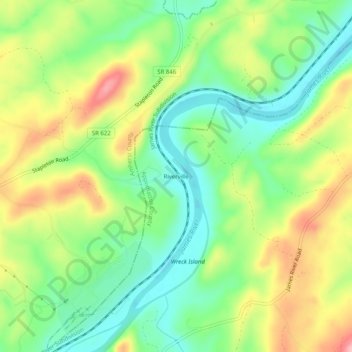 Riverville topographic map, elevation, terrain