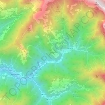 Volegno topographic map, elevation, terrain