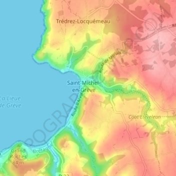 Lan Gily topographic map, elevation, terrain