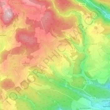 Strittmatt topographic map, elevation, terrain