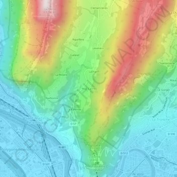 Mas Caché topographic map, elevation, terrain