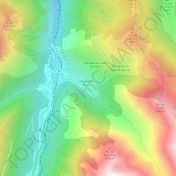 Vives topographic map, elevation, terrain