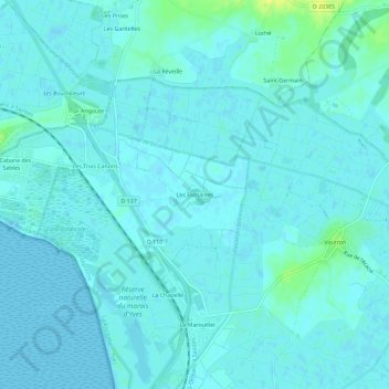 Les Fontaines topographic map, elevation, terrain