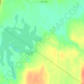 Lopasjärvi topographic map, elevation, terrain