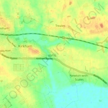 Dowbridge topographic map, elevation, terrain