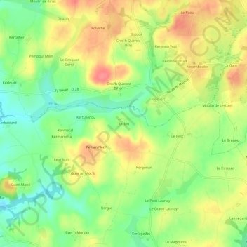 Kerbin topographic map, elevation, terrain
