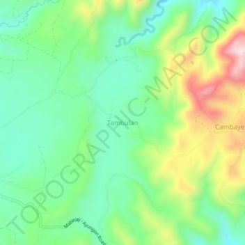 Tambulan topographic map, elevation, terrain