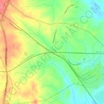 Catawba topographic map, elevation, terrain