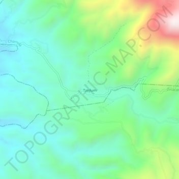 Tzojlum topographic map, elevation, terrain