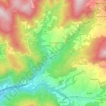 Vigneta topographic map, elevation, terrain