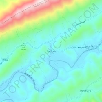 Pine Grove topographic map, elevation, terrain