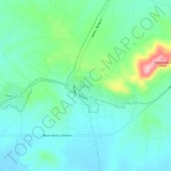 Avdira topographic map, elevation, terrain