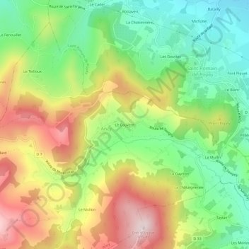 Le Couvent topographic map, elevation, terrain