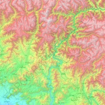 Shangla topographic map, elevation, terrain