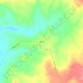 Wilburn topographic map, elevation, terrain