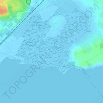 Les Salins topographic map, elevation, terrain