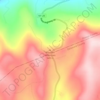 Franklin Mountain topographic map, elevation, terrain