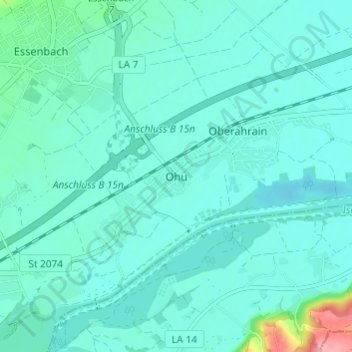 Ohu topographic map, elevation, terrain
