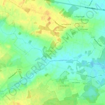 La Morrine topographic map, elevation, terrain