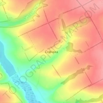 Sofiivka topographic map, elevation, terrain