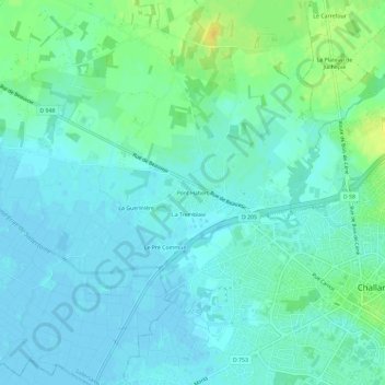 Pont Habert topographic map, elevation, terrain