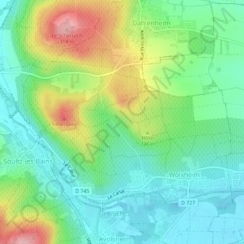 Altenberg topographic map, elevation, terrain