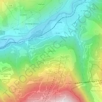 Montorlin topographic map, elevation, terrain