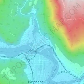 Raspberry topographic map, elevation, terrain