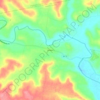 Louden topographic map, elevation, terrain