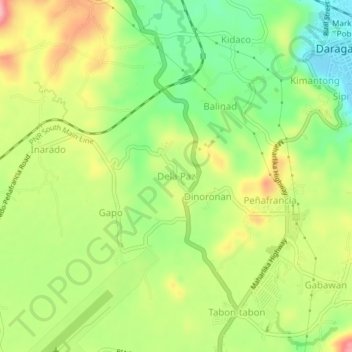 Dela Paz topographic map, elevation, terrain
