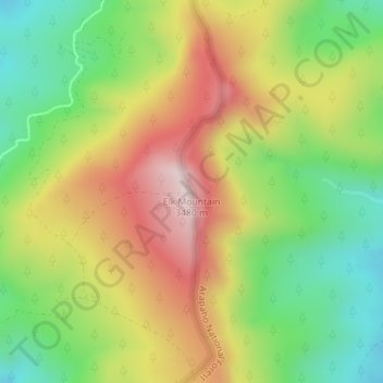 Elk Mountain topographic map, elevation, terrain