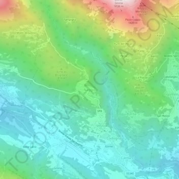 Naggio topographic map, elevation, terrain