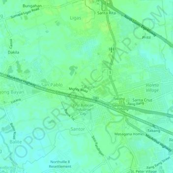 Tikay topographic map, elevation, terrain