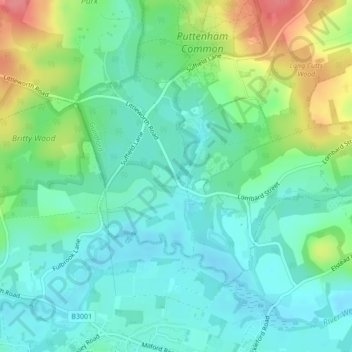 Gatwick topographic map, elevation, terrain