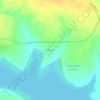 Nawala topographic map, elevation, terrain
