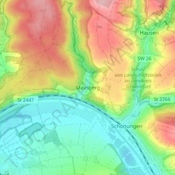 Mainberg topographic map, elevation, terrain