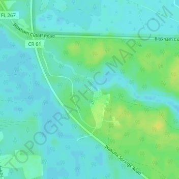 Wakulla Spring topographic map, elevation, terrain