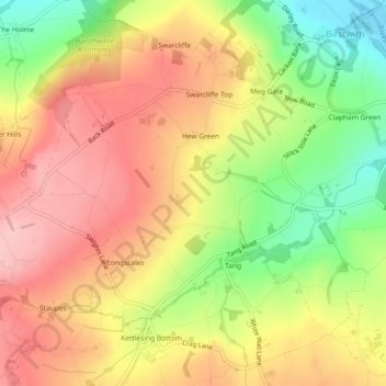 High Birstwith topographic map, elevation, terrain
