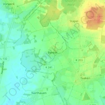Benkel topographic map, elevation, terrain
