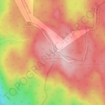 Mount Disappointment topographic map, elevation, terrain