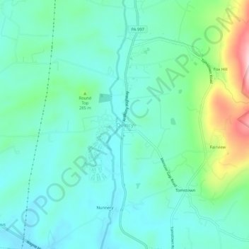 Quincy topographic map, elevation, terrain